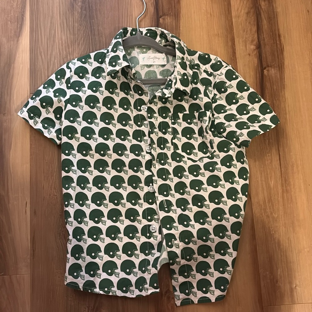 4T sweet honey boys football button up